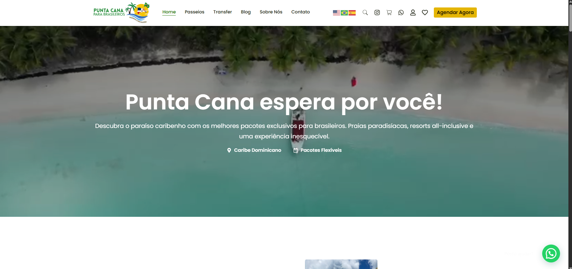 E-commerce de Agendamentos - Punta Cana para Brasileiros